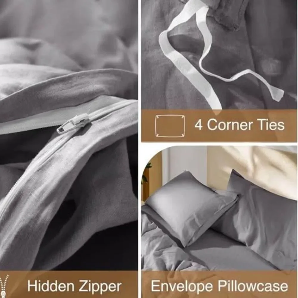 SONORO KATE 100% French Linen Duvet Cover CALIFORNIA KING